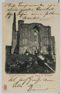 France Camp du Ruchard Ruines de Tranchelion 1903 to Berlin Postcard K20