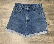 Vintage 90s Forenza Denim Blue High Waisted Mom Shorts Size 10 Cuffed