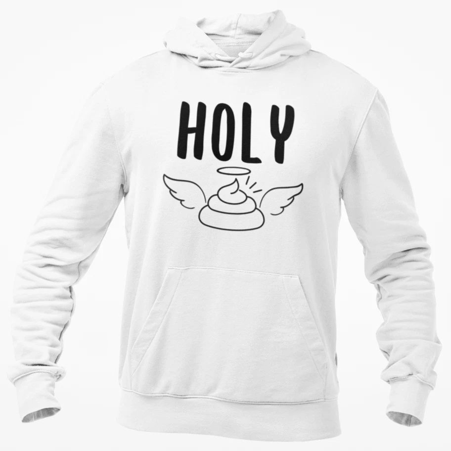 Funny Novelty Non Swearing Hoodie HolyShit HolyCrap Hoodie Sweatshirt Pun Gift