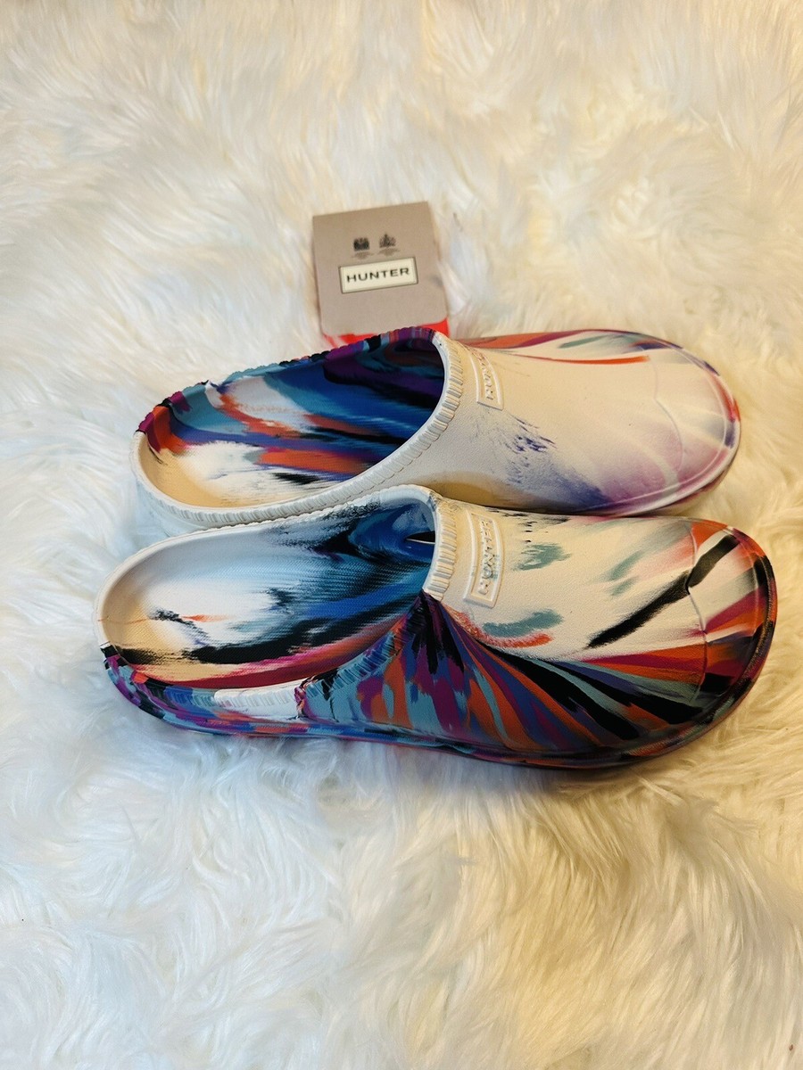 HUNTER White In/Out Bloom Clogs Slip-on Algae Foam Size 12 HUNTER Unisex In/Out Bloom Algae Foam Clog, Shaded White  main image 2