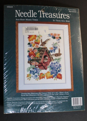 Needle Treasures ''And Baby Makes Three'' 00668 embroidery kit NIP