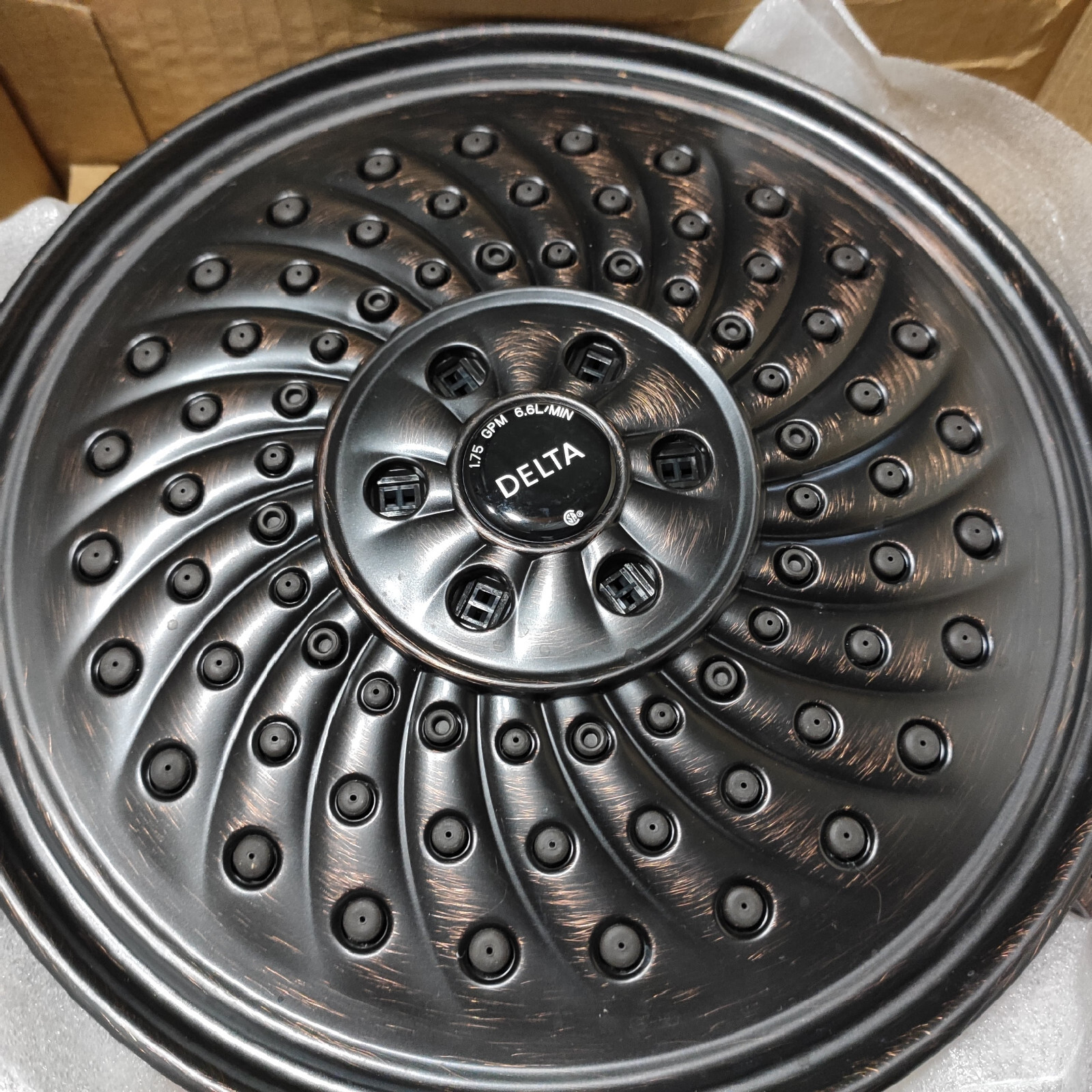 Delta 52687-RB 3-Spray Touch-Clean H2Okinetic Shower Head, Venetian Bronze