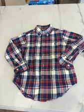 Boys RALPH LAUREN Button Down Up Polo Logo Shirt Size 5 Plaid Check