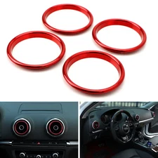 Red Air Conditioner Vent/Opening Decoration Cover Trims For 15-20 Audi A3 S3 RS3