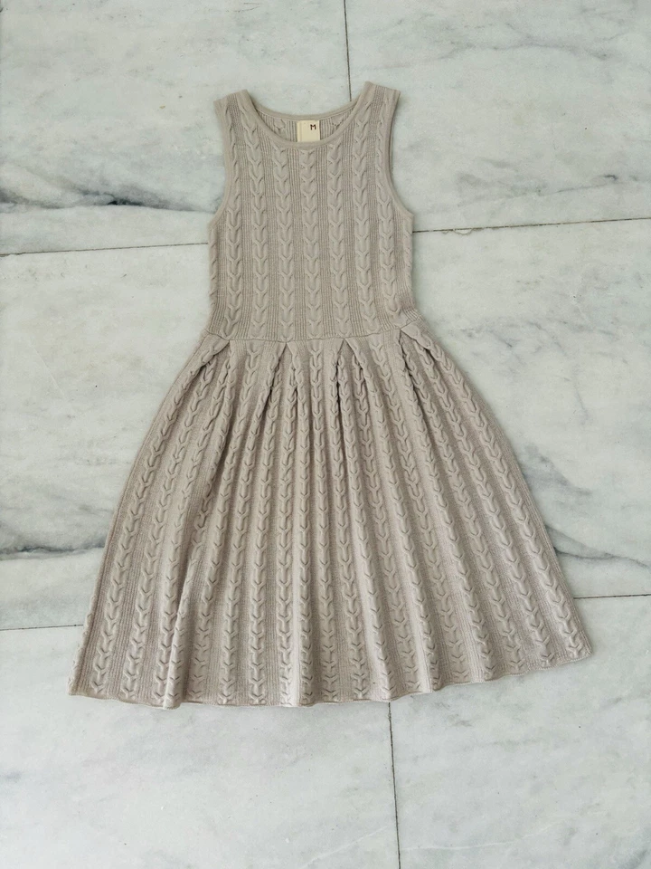 Vestido Anthropologie Far Away From Close beige 100 % lana tejido con cable para mujer mediano Foto 3 de 4