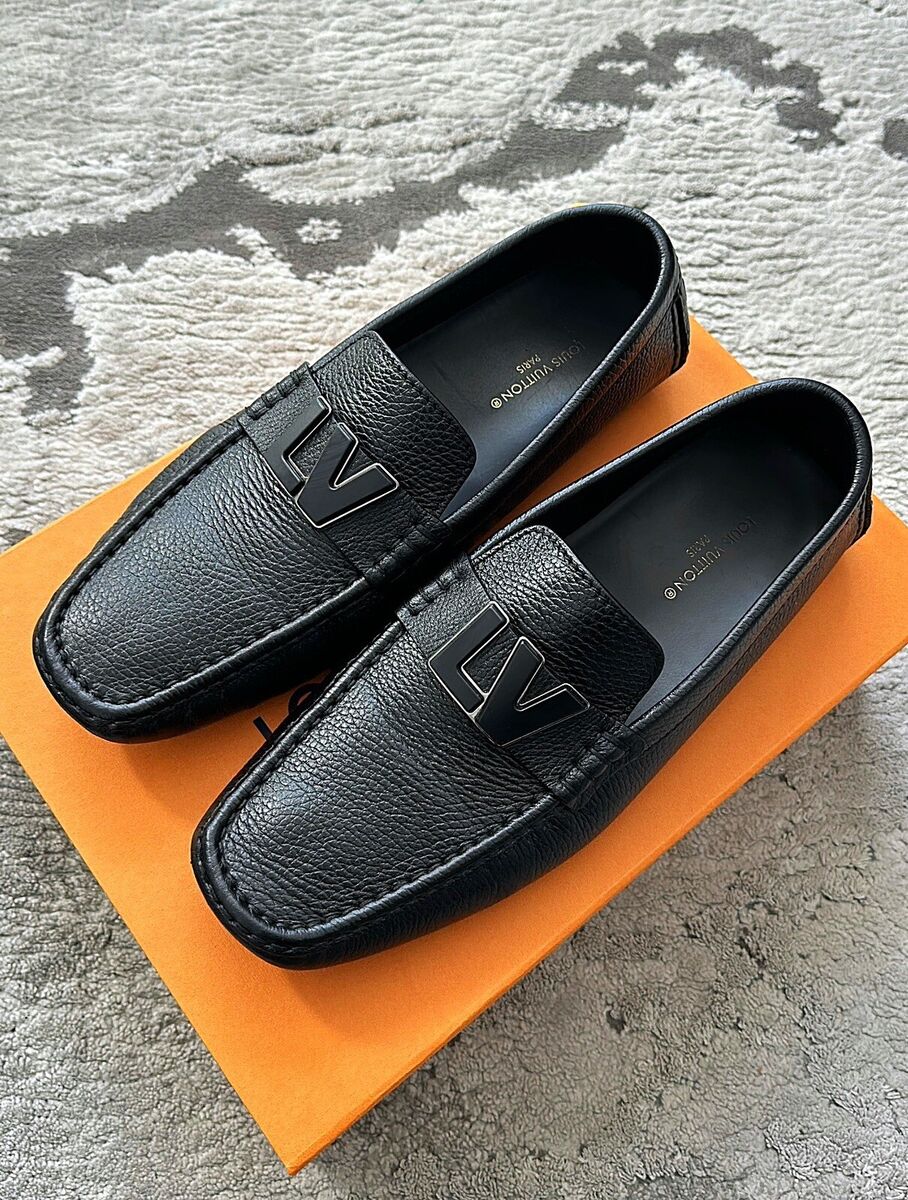 Authentic Louis Vuitton LV Black Men Loafer US11.5 EU44.5 LV Authentic Louis Vuitton LV Black Men Loafer US11.5 EU44.5 LV