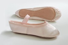 PINK SATIN BALLET SHOES with PRE-SEWN ELASTIC. Infants Size 6 ~ Adults 7.5