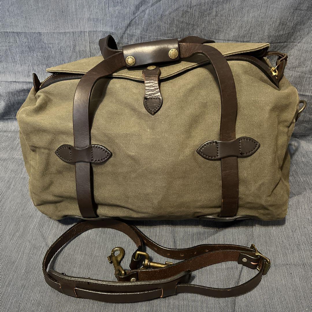 Filson Rugged Twill Duffle Bag Leather Strap Cotton O… Gem