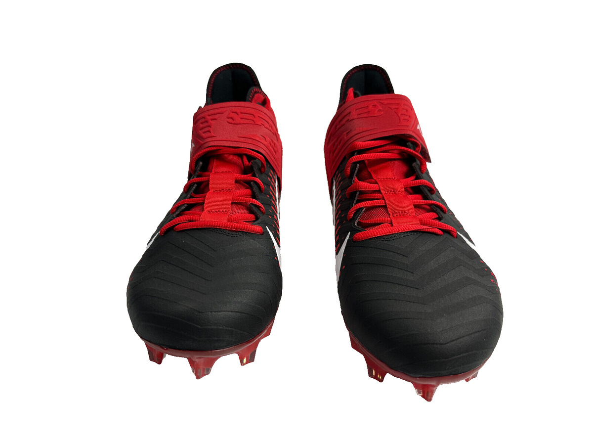Nike Alpha Menace Pro 2 MID Football Cleats Black Red Mens 