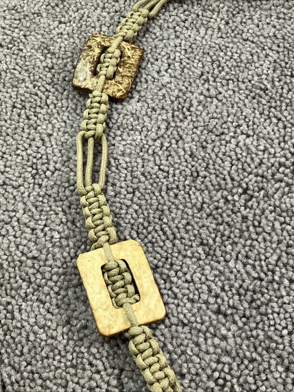 WOMAN’S UNIQUE BOHO MACRAMÉ/RECTANGLE COCONUT BEA… - image 5