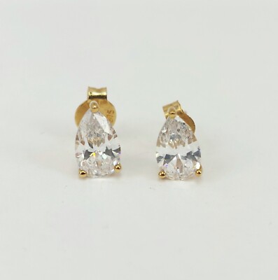 Pair of 9ct Gold Cubic Zirconia Stud Earrings UK