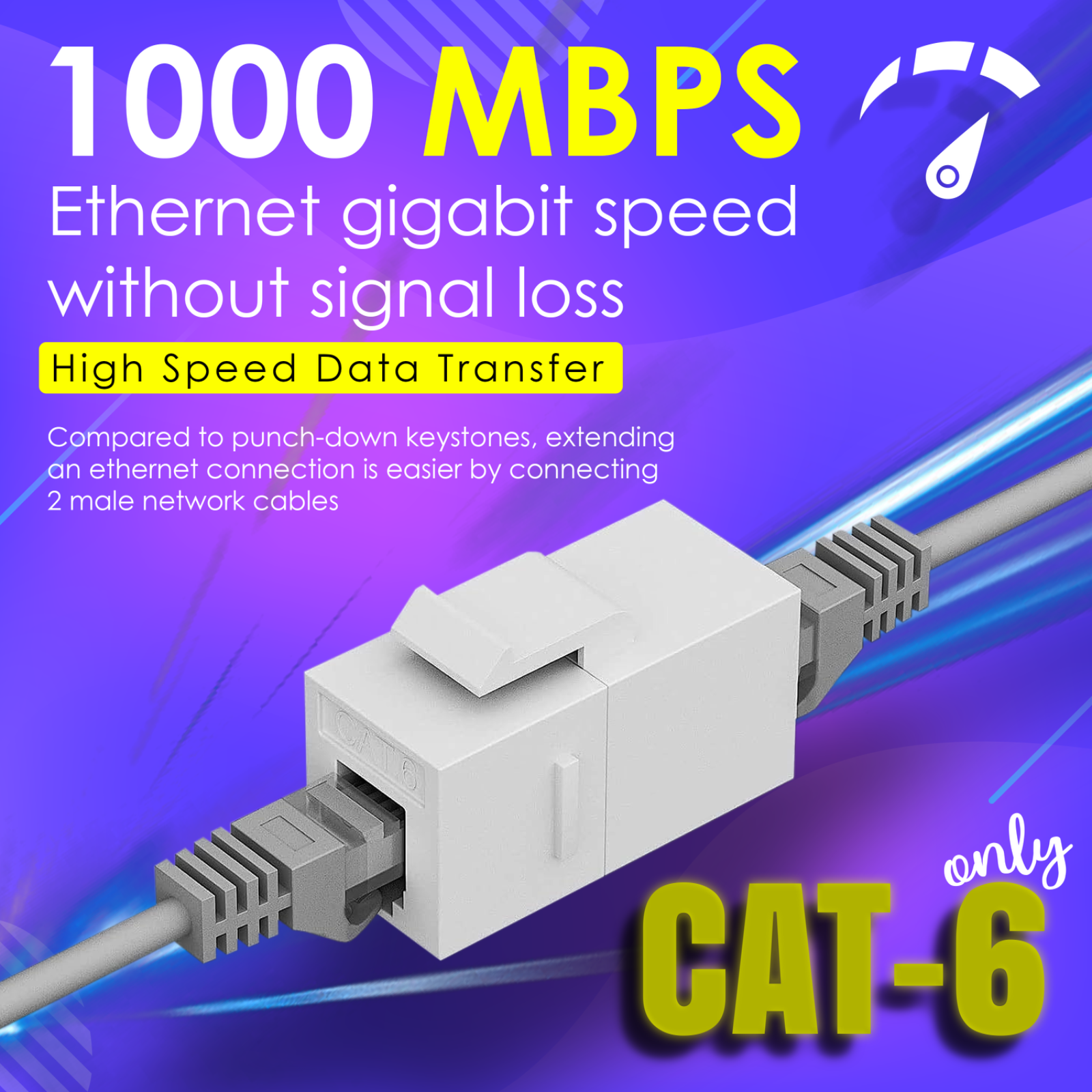 RJ45 Inline Coupler Cat6/Cat5 Patch Panel Wall Plate Extender Connector 10 Pack