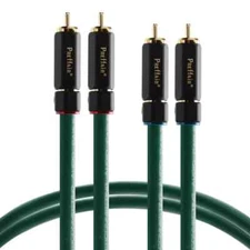 New Pair Preffair OFC w/Gold Plated HIFI Audio RCA Interconnect Male Cable 0.5m