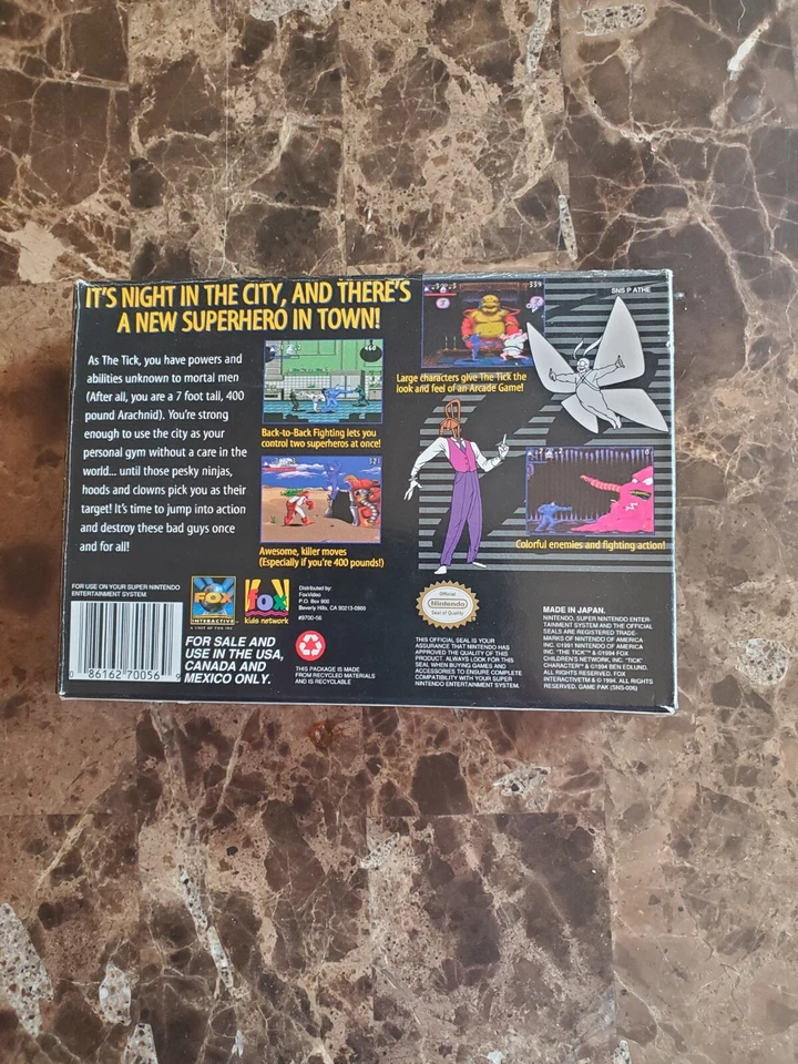 The Tick 1994 Rare Nintendo Game & Box + Holder No Instruction Book see pictures - Image 2 of 4