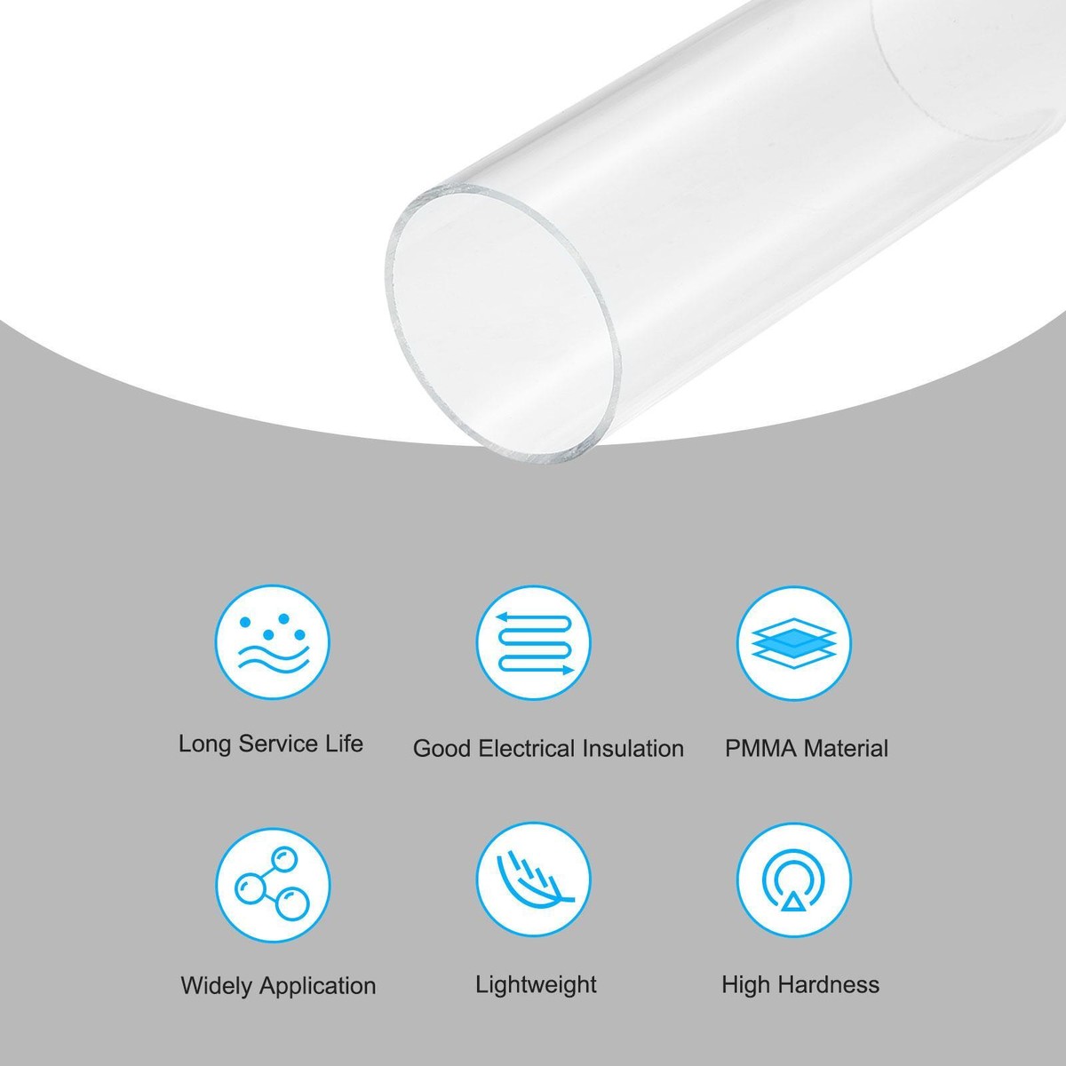 Tubo Acrilico Rigido Trasparente 6x8 Mm - 4 Pezzi Da 30 Cm Per Progetti Fai Da Te - Foto 4