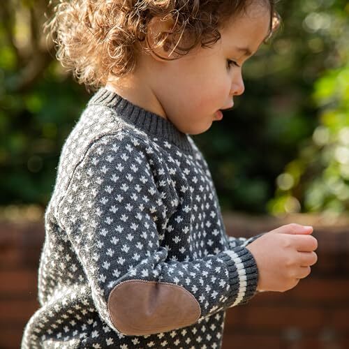 Toddler Baby Boy Cotton Knitted Sweater Long Sleeve Round 18-24 Months Grey - Picture 5 of 8