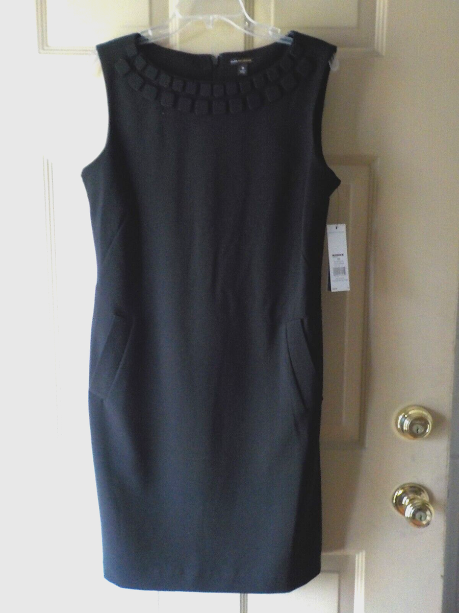 DANA BUCHMAN SLEEVELESS LINED BLACK DRESS WITH INVISIBLE ZIPPER SIZE 10 NWT  | eBay