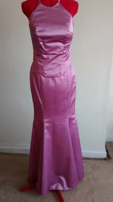 Party Abschlussball Hochzeit Brautjungfer Kreuzfahrt Abend 2-teiliges Kleid in Rosa Größe 10