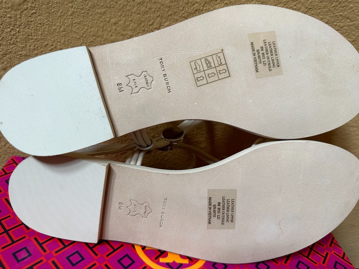 TORY BURCH CAPRI FLAT MULTI STRAP SANDAL NEW IVORY COLOR