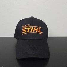 Stihl Hat Cap Mens Strap Back Black Team Spellout Logo Chainsaw Outdoors Racing