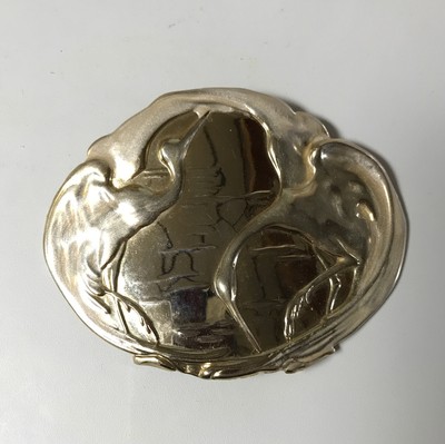 Vintage Charmant Belt Buckle‎ Enamel Gold Red Crane Birds Japan Vintage Charmant Belt Buckle Enamel Gold Red Crane Birds‎ Japan main image 4