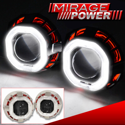 2.5'' Bi Xenon Headlight Dual Projector LED Halo Ring HID Retrofit Conversion Kit
