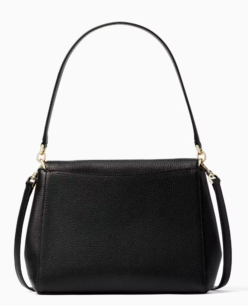 Kate Spade Leila Medium Flap Shoulder Bag Black Leather Kate Spade Leila Medium Flap Shoulder Bag Black Leather