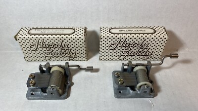 Vintage Hurdy Gurdy Hand Crank Music Box Alfred Knobler In Box Lot of 2