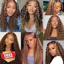 Ombre Brown Human Hair Bundles 28" Water Wave Blonde Highlight 300g (3 Bundles)