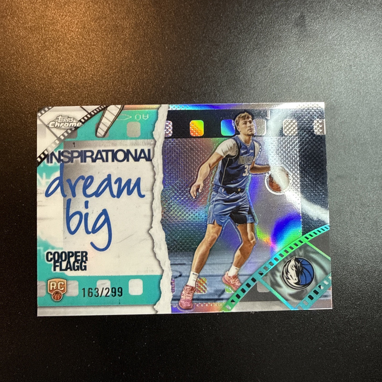 2025 Topps Chrome Cooper Flagg Inspirational Teal Refractor /299 RC
