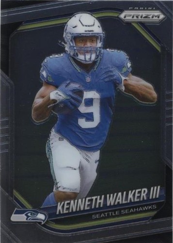 Kenneth Walker III 2024 Panini Select Zebra Prizm SSP PSA Mint 9