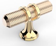 10 Pack Gold Knurled Cabinet Knobs for Dresser Kitchen Cabinets Single Hole Brus