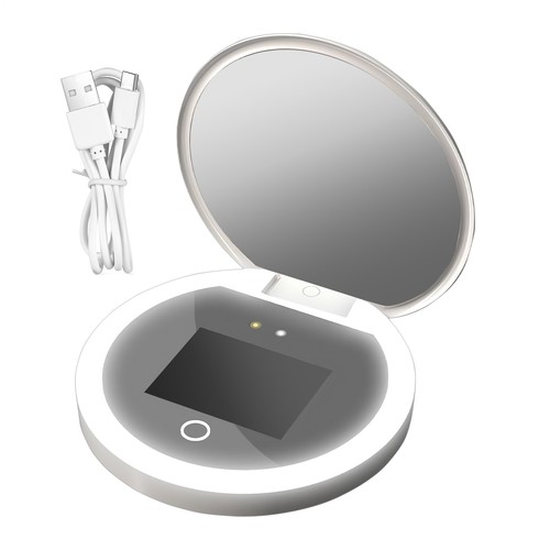 UV Camera For Sunscreen Test Vanity Mirror Double-Sided Portable 2X Biological