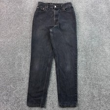 Vintage Levi's 550 Jeans Women's 10 Reg Black Dark Wash Relaxed Fit Tapered Leg