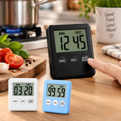 Magnetischer digitaler LCD-Timer lauter Alarm Count Up Down Stoppuhr Kochen Training UK