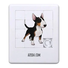 'White & Black Brindle Bull Terrier Dog' Sliding Puzzle (PZ00036168)