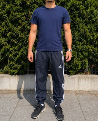 adidas Herren Trainingshose 3-Streifen schwarz/weiß XL