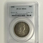 1958 Franklin Half Dollar MS66 PCGS Blueberry Toned Obverse
