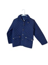 Polo Ralph Lauren Jacket Boys Small 8/10 Blue Quilted Barn Corduroy Collar