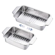 Extendable Over the Sink Strainer Fruit Vegetable Wash Basket Colander