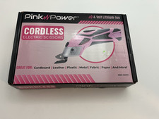 Cordless Electric Fabric Scissors Pink Power Cutter Sewing Craft, Box Carpet NEW