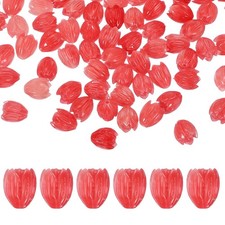 50 Pcs 13x10mm Beads Coral Flower for DIY Crafts, Imitation Jade Pink