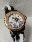 Disney Watch New Old Stock Snow White Rhinestone Black Bracelet.