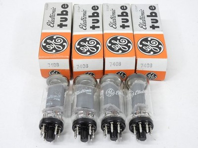 GE 7408 Vintage NOS Gray Plate Audio Power Tube Quad (very nice)