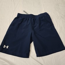 Under Armour Woven Training Shorts Midnight Navy Youth Size Large