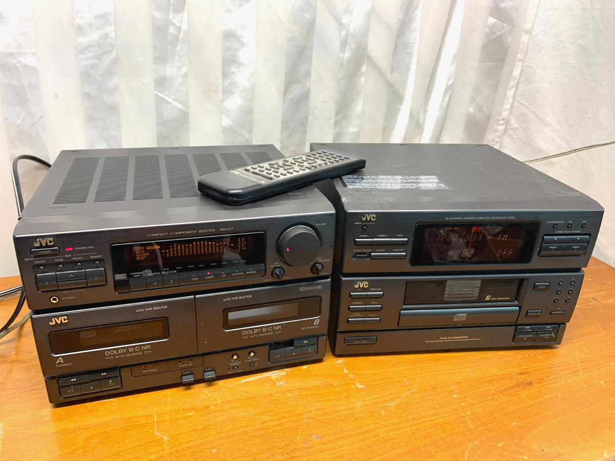JVC Bluetooth FMラジオCD複合デッキ JVC MX-C7 Compact Component Stereo System 6 Disc CD Dual Cassette