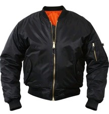 🎖️ ⭐ Rothco Kids MA-1 Flight Jacket Black Reversible Bomber Aviator Coat XL NWT