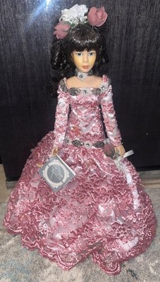 Rustie  Merlot  Porcelain Doll 15  Limited Edition #57/250 Pink Lace Gown