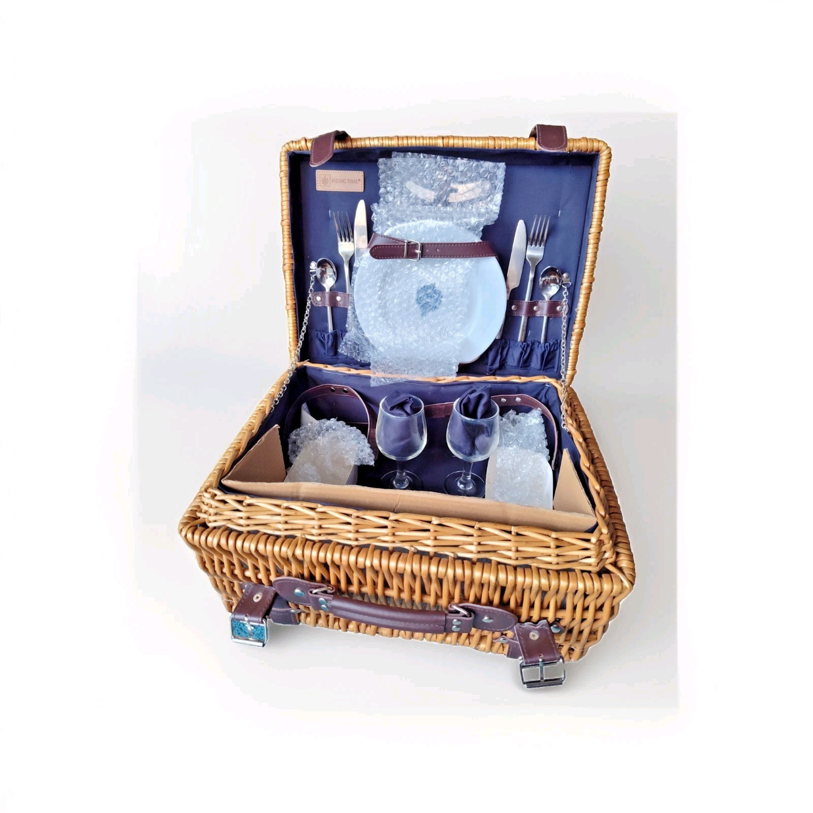 Picnic Time U.S. Naval Academy Champion Wicker Picnic Basket One-Of-A-Kind Gift