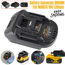 USB Battery Adapter Converter For 20V DEWALT Milwaukee M18 Convert To Makita 18V
